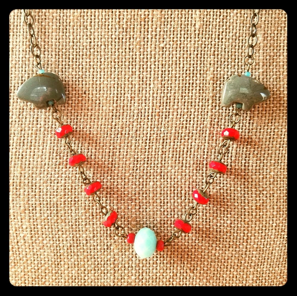 Necklace with Zuni Bears